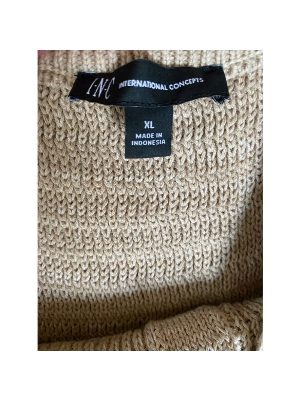 Women's INC International Concepts Beige Knit Top XL - Picture 4 of 5